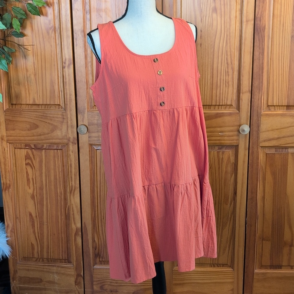 SHEIN Sleeveless Dress Womens Size 12 XL Apricot